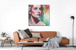 Modern abstract portrait contemporary - colorful woman face